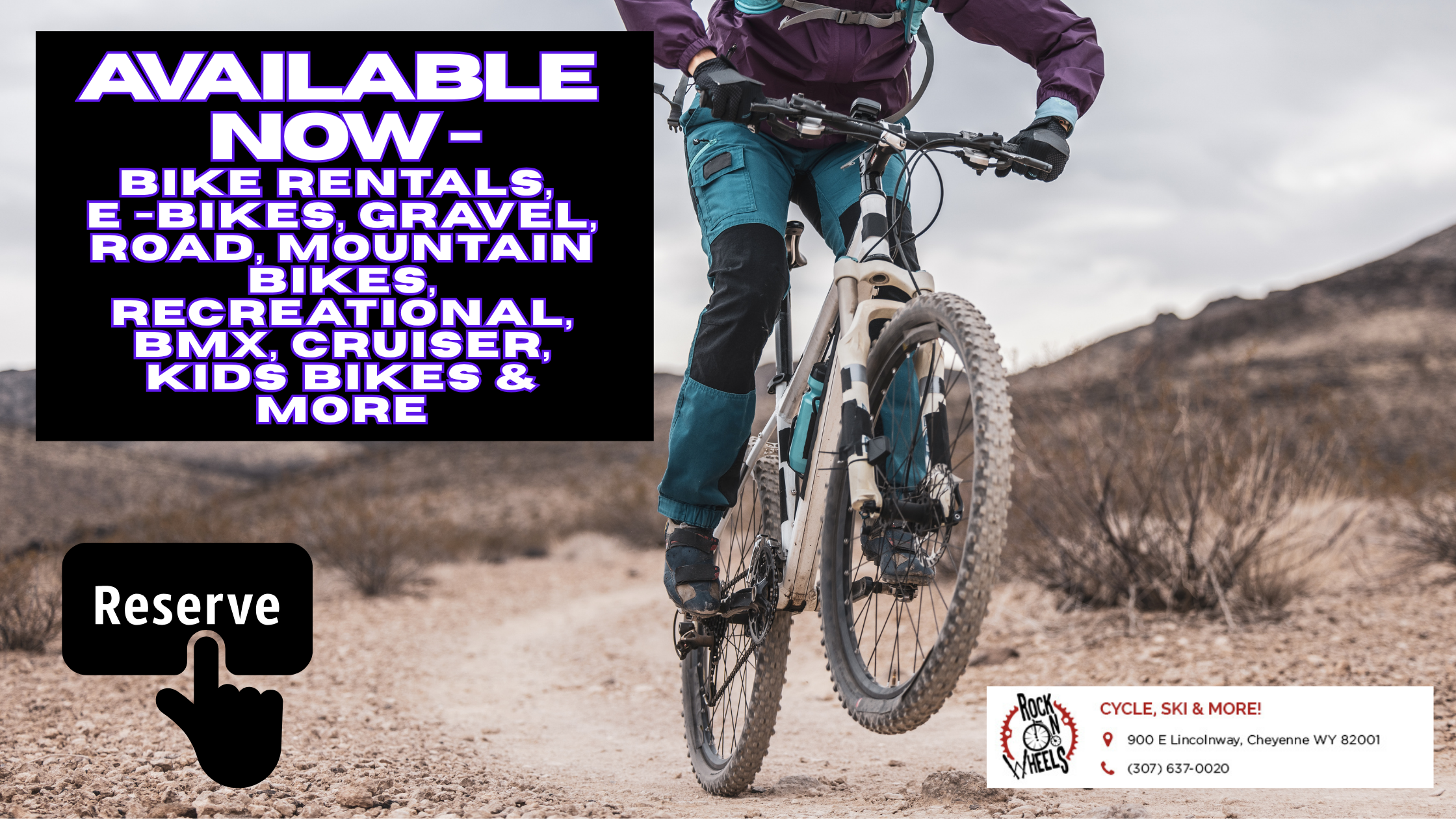 Available NoW - Bike Rentals, E -Bikes, Gravel, Road, Mountain Bikes, recreational, BMX, Cruiser, Kids bikes & more